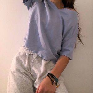Blue distressed T-shirt